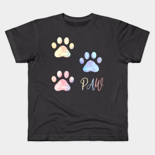 Watercolor Paw Prints Kids T-Shirt